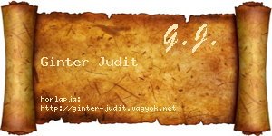 Ginter Judit névjegykártya